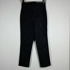 Hell Bunny Black Sparkle Glitter Trouser Pants High Waist Size XS